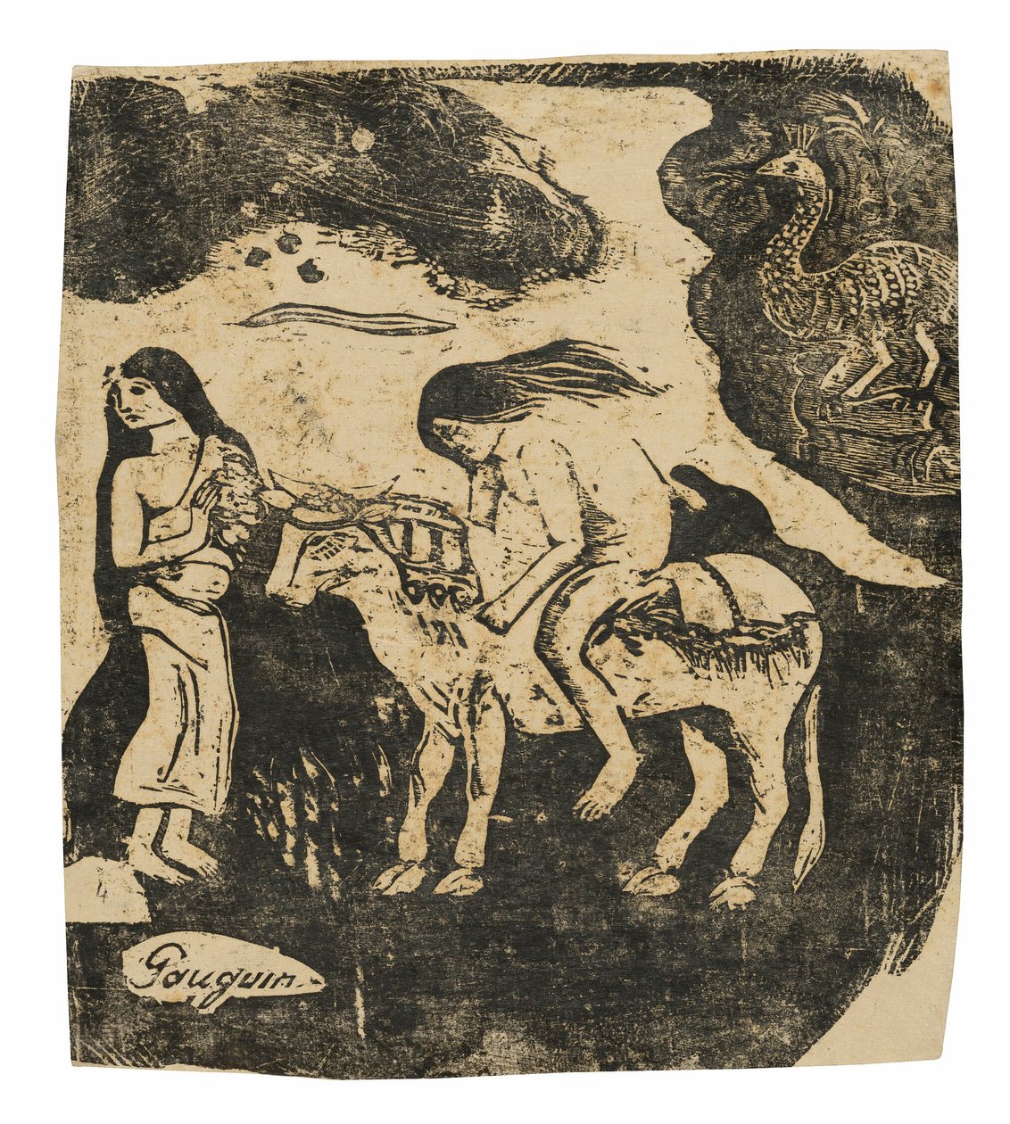 Der Raub der Europa, aus der Suite der späten Holzschnittdrucke von Paul Gauguin