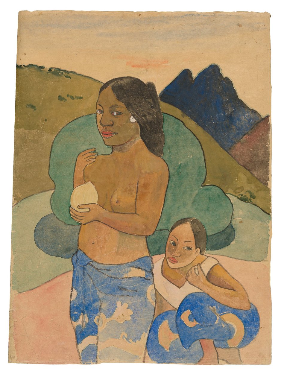 Zwei tahitianische Frauen in einer Landschaft, ca. 1892 von Paul Gauguin
