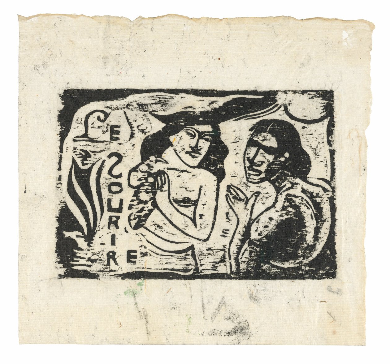 Zwei Frauen plaudern, Kopfstück für Le Sourire von Paul Gauguin