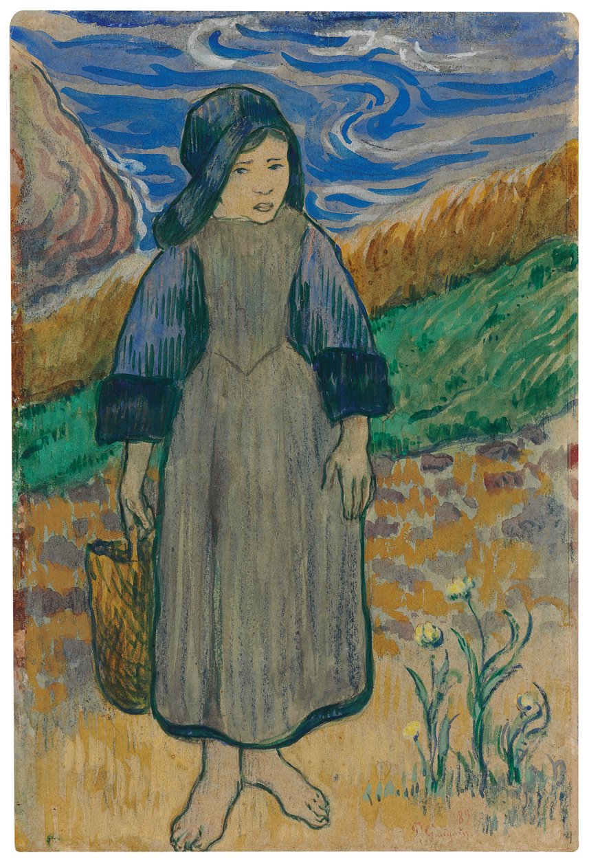 Junge Bretonin am Meer; Jeune Bretonne au bord de la mer, 1889 von Paul Gauguin
