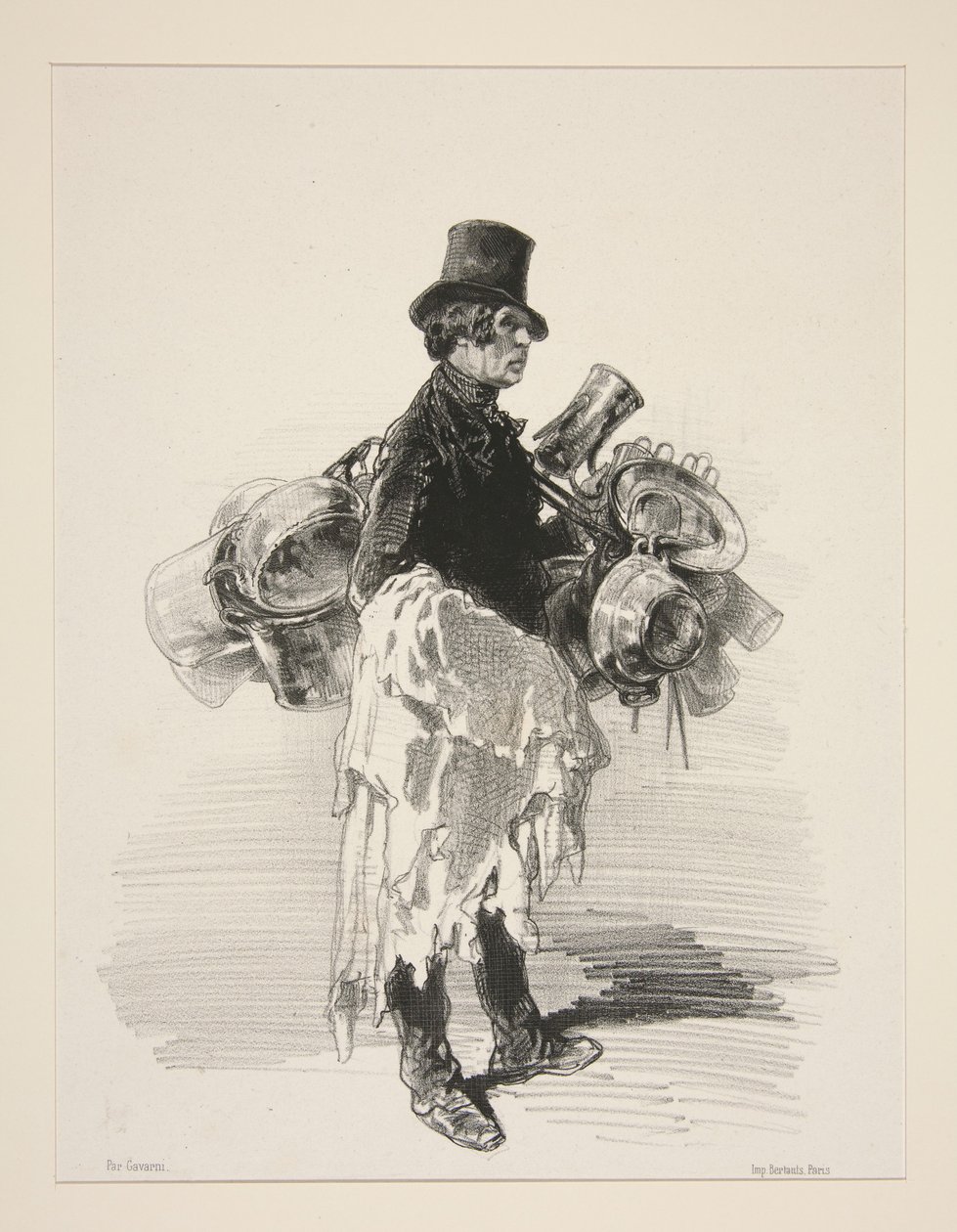(Kasserollenhändler. Englische Physiognomie.) von Paul Gavarni