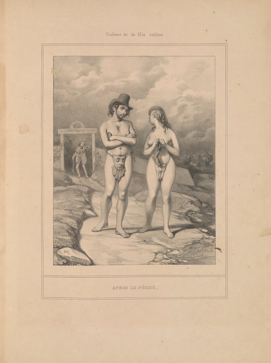 Nach der Sünde, aus der Serie Szenen des intimen Lebens von Paul Gavarni