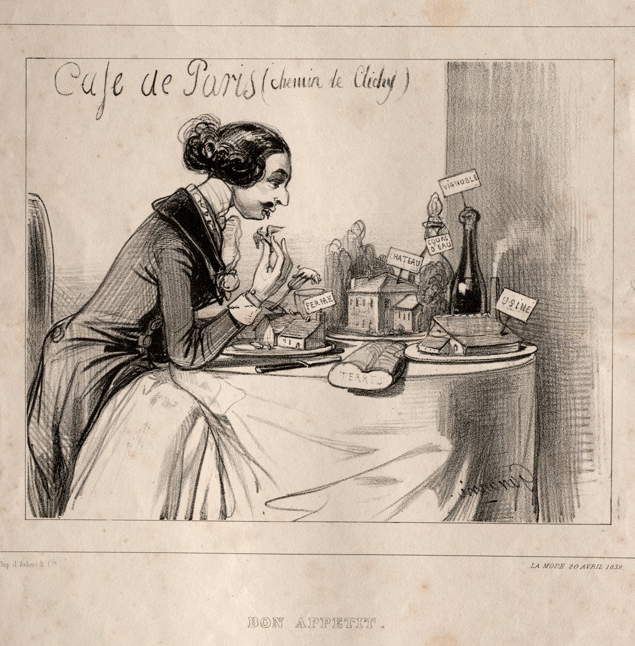 Croquis Fantastique: Guten Appetit, 1839 von Paul Gavarni