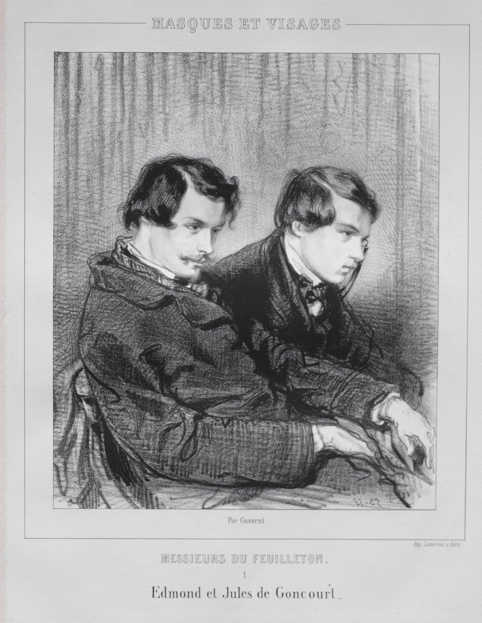 Edmond und Jules de Goncourt, 1853 von Paul Gavarni