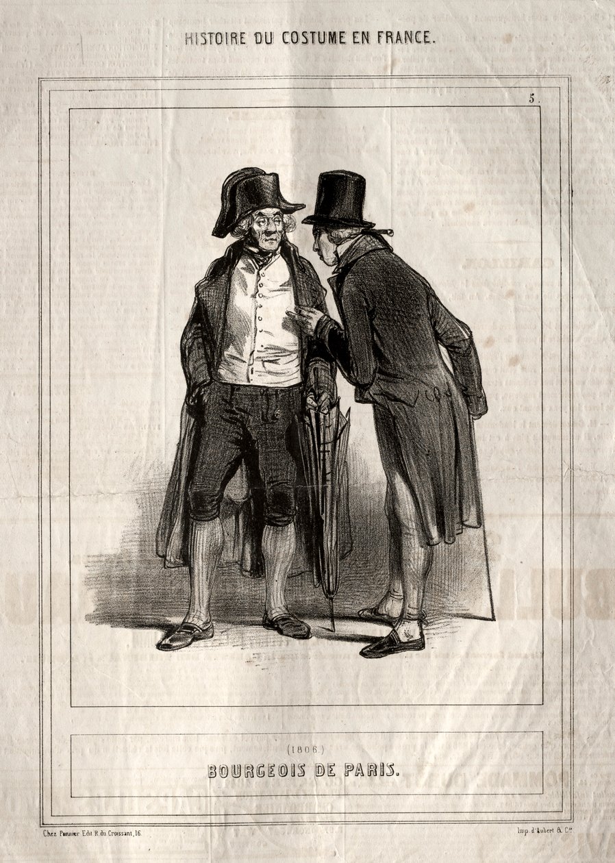 Histoire du Costume en France: Bourgeois de Paris, 1843 von Paul Gavarni