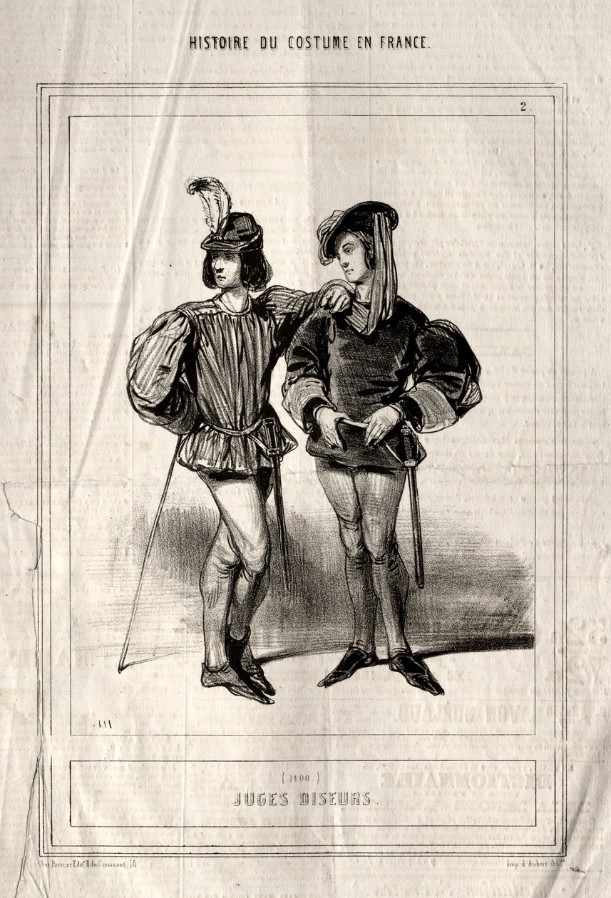 Histoire du Costume en France: Juges diseurs, 1843 von Paul Gavarni