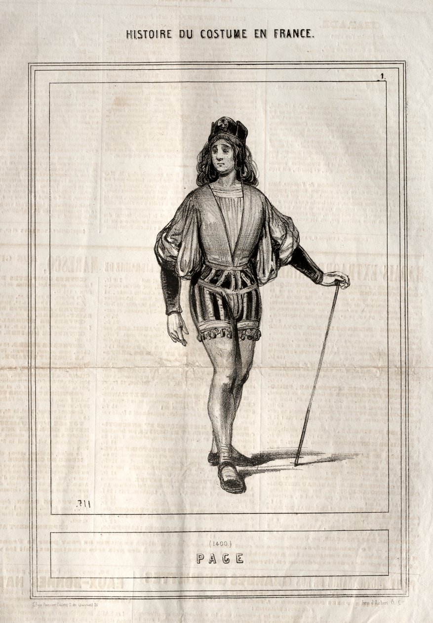 Historische Kostüme in Frankreich: Page von Paul Gavarni