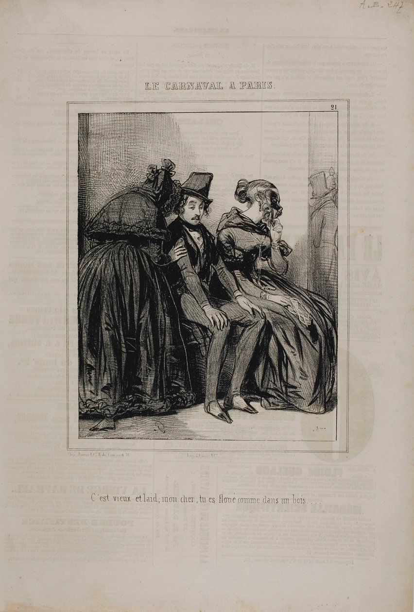 Es ist alt und hässlich..., aus Le Carnaval à Paris von Paul Gavarni