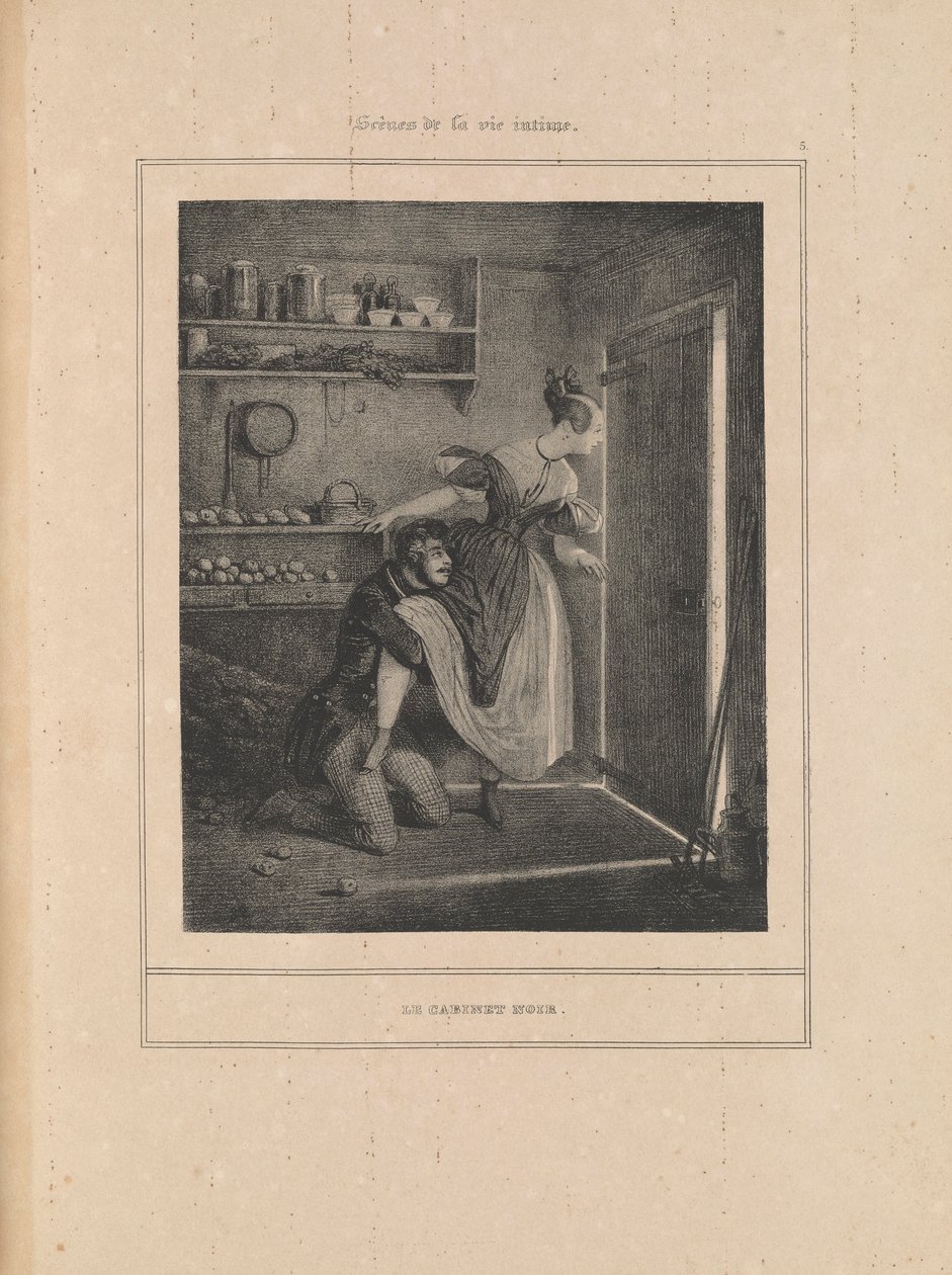 Das Schwarze Kabinett, aus der Serie Scènes de la vie intime von Paul Gavarni
