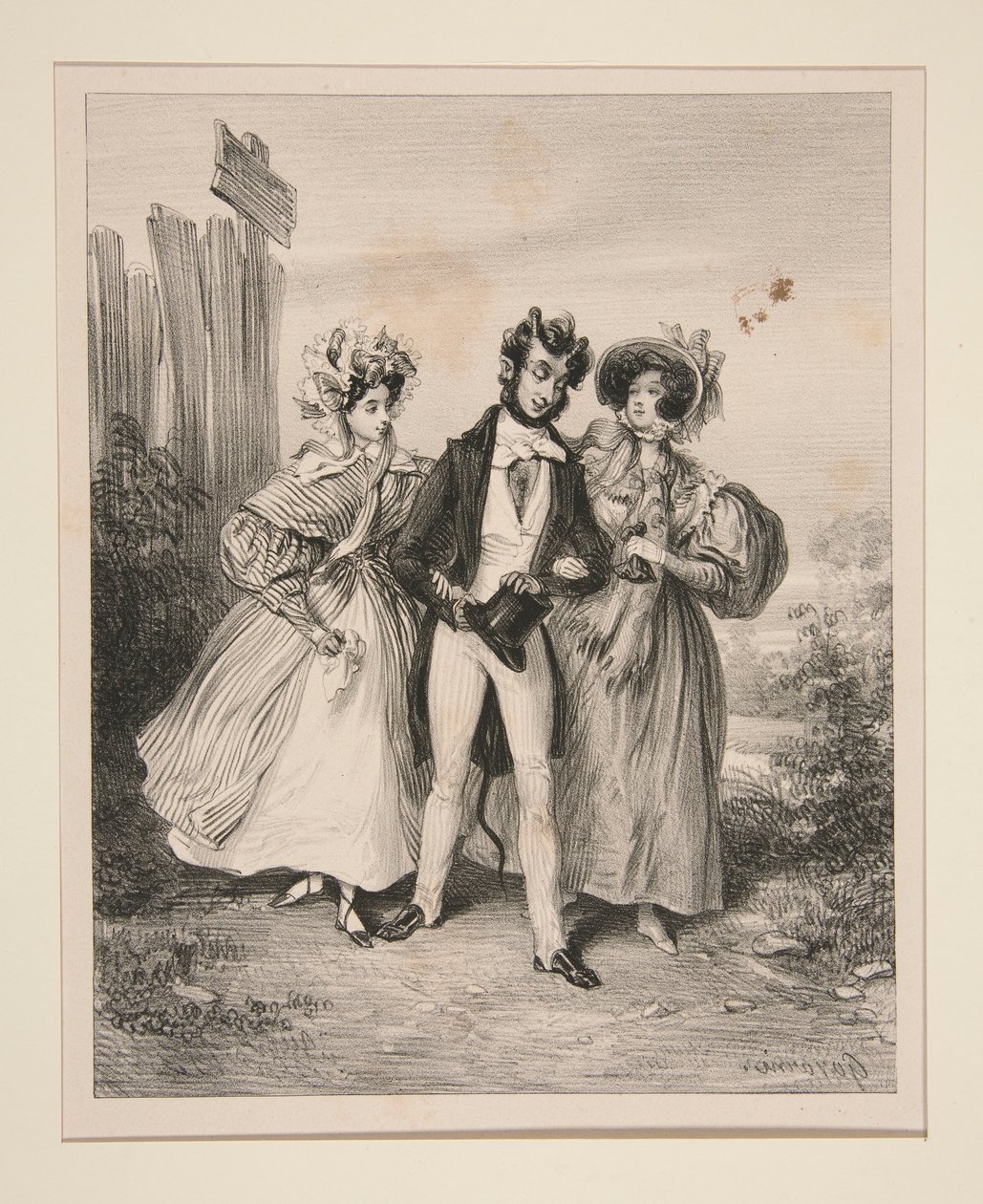 Der Teufel außerhalb der Barriere von Paul Gavarni