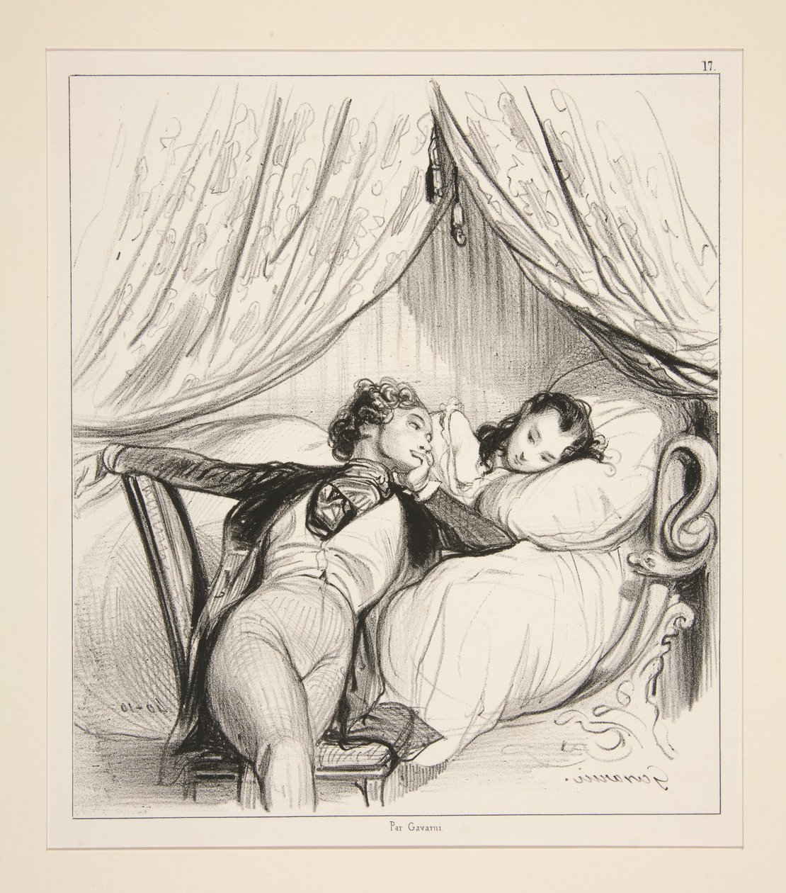 Das kleine Aufstehen. von Paul Gavarni