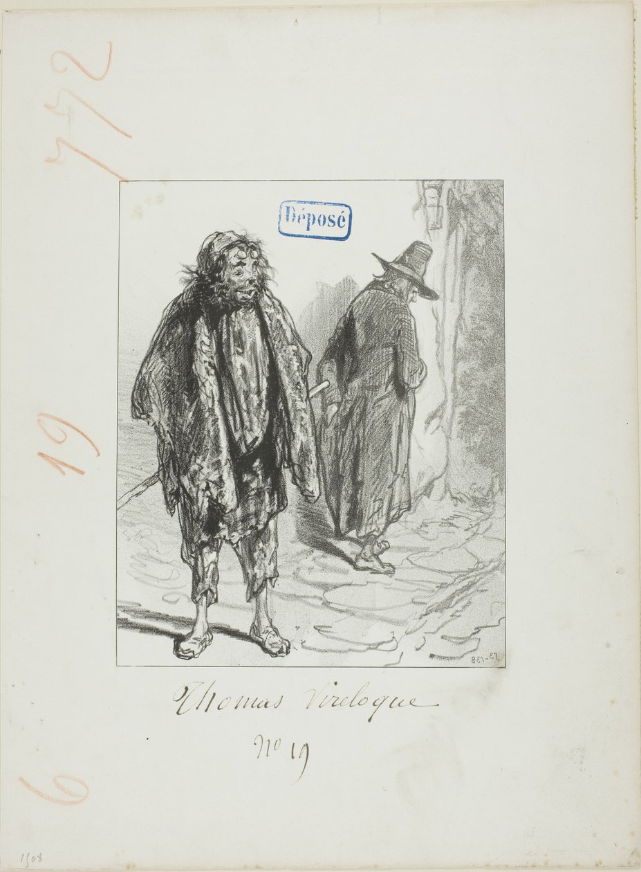 Les Propos de Thomas Vireloque: Figaro im Alter wird Bazile von Paul Gavarni
