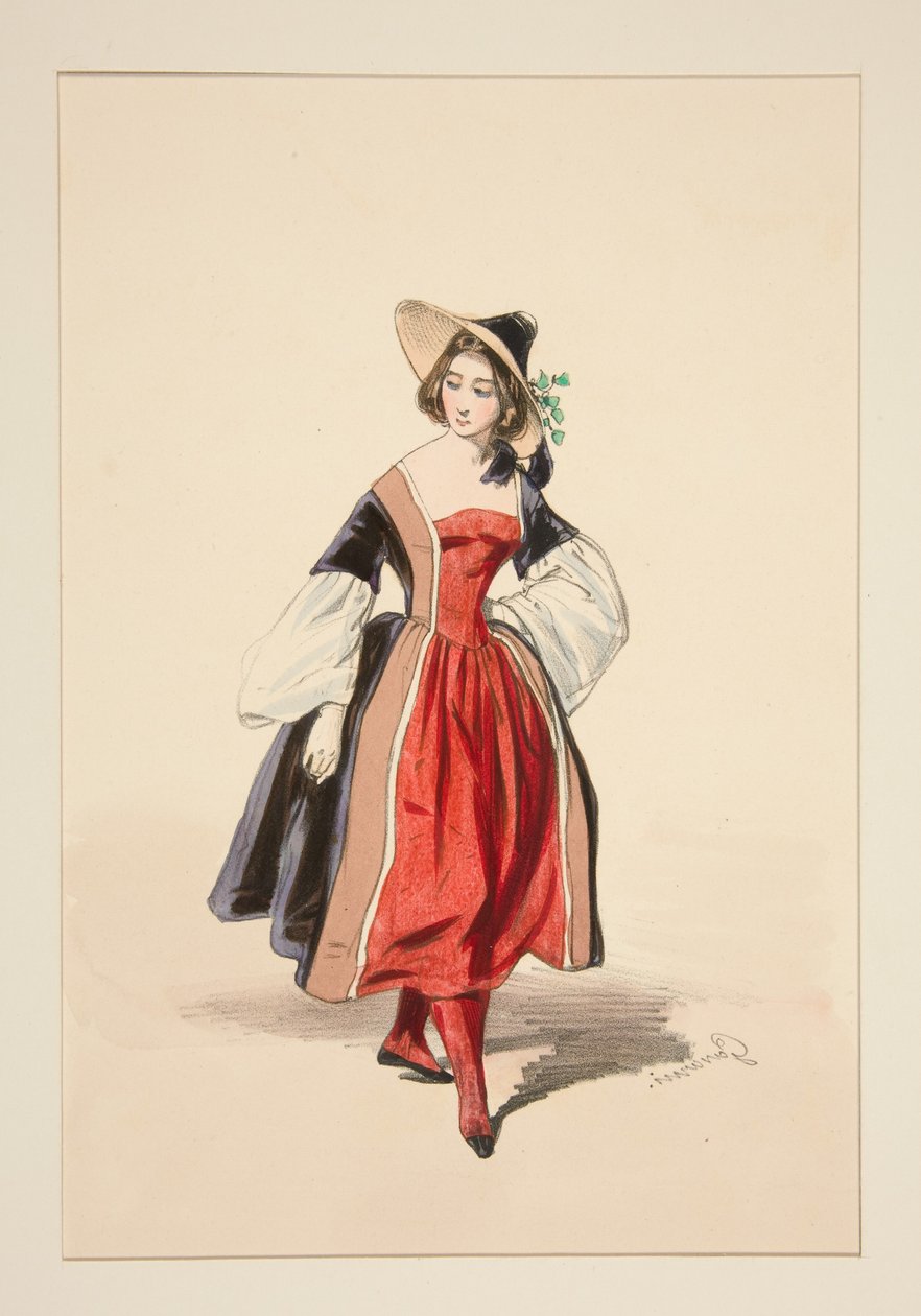 Bergbewohnerin. Strohhut. von Paul Gavarni