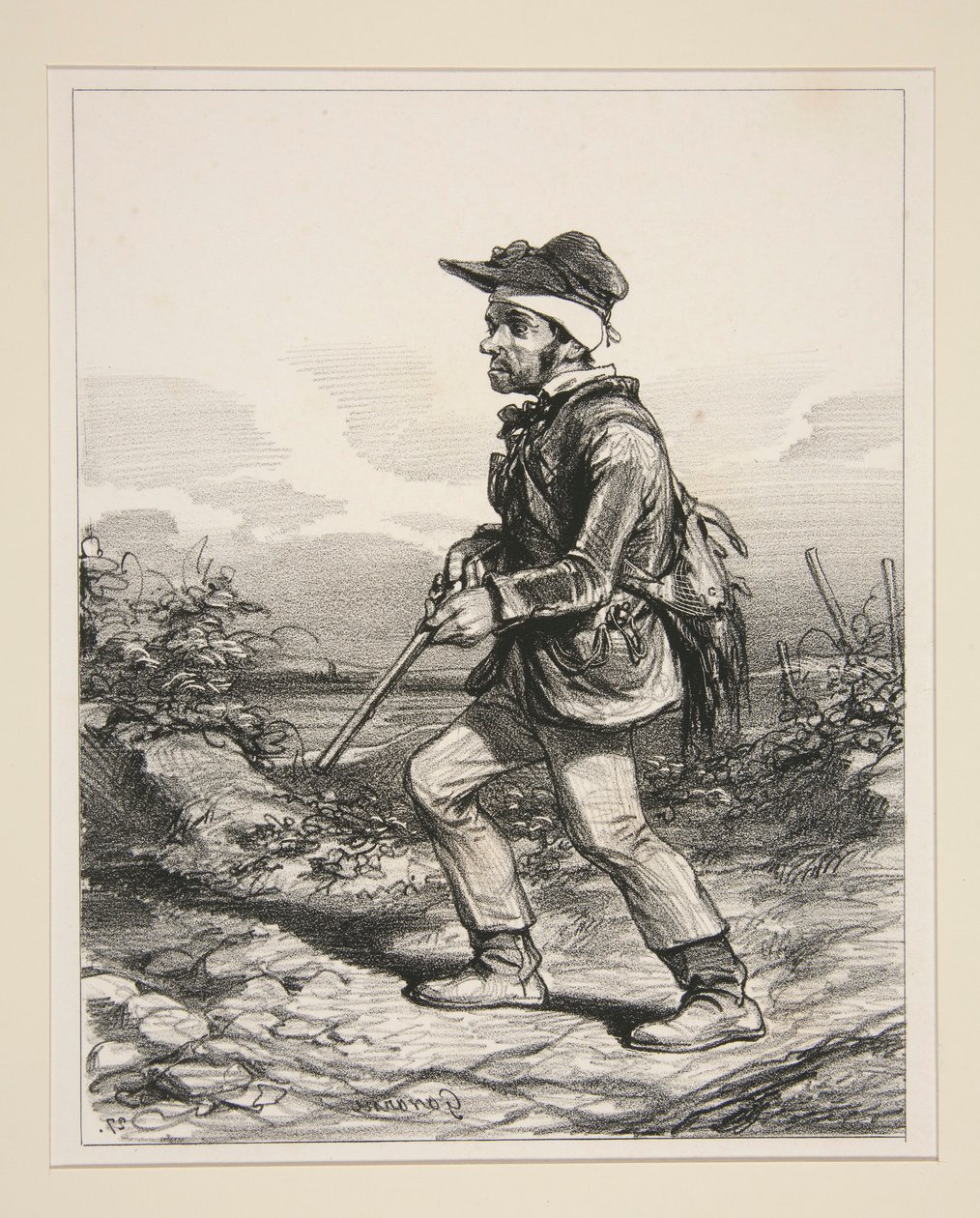 M. Gontard, (du clos-Gorju), Grosgrundbesitzer, wählbarer Wähler, auf der Jagd der L... von Paul Gavarni