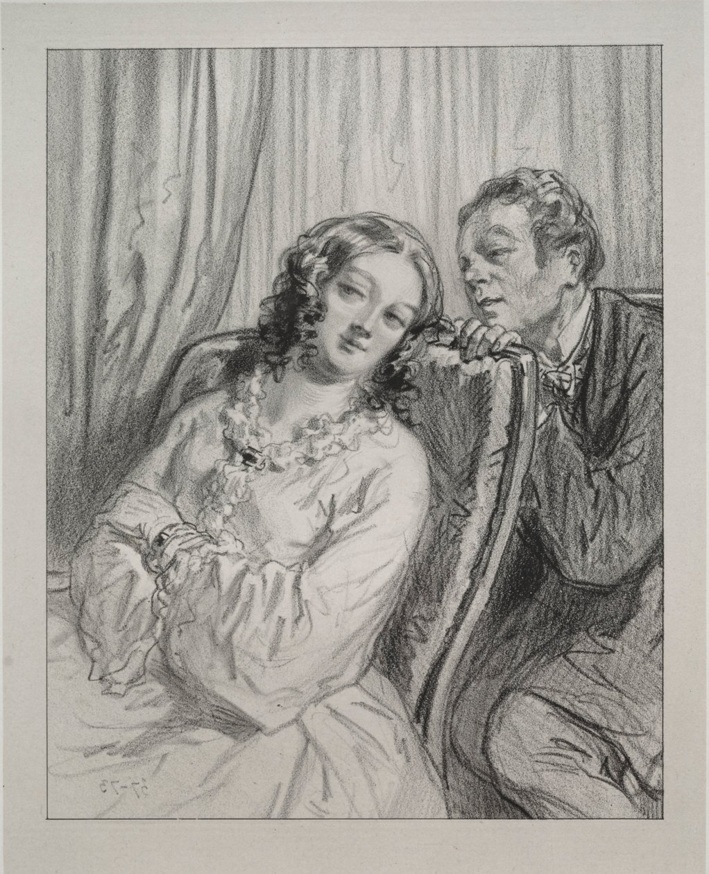 Masques et visages: Par-ci, par-la: Mame Beauminet, ta majesté..., 1857-58 von Paul Gavarni