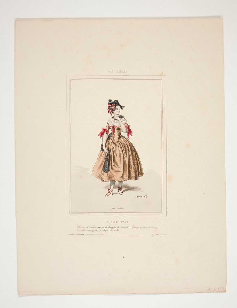 Bäuerin aus dem Baskenland. Samthut mit Chenille-Quasten. von Paul Gavarni
