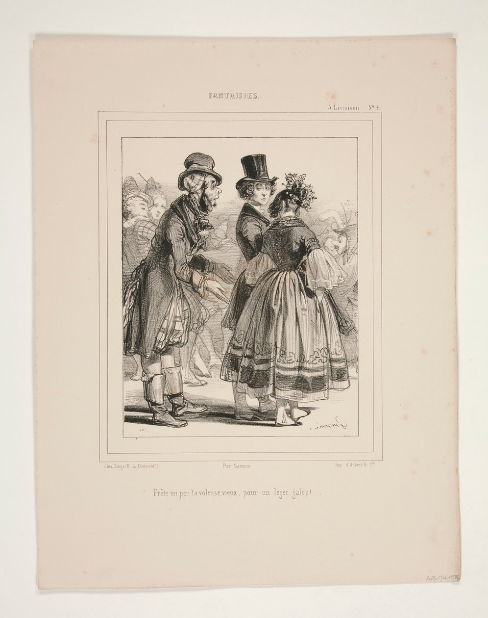Prete un peu ta voleuse, vieux, pour un leger galop von Paul Gavarni