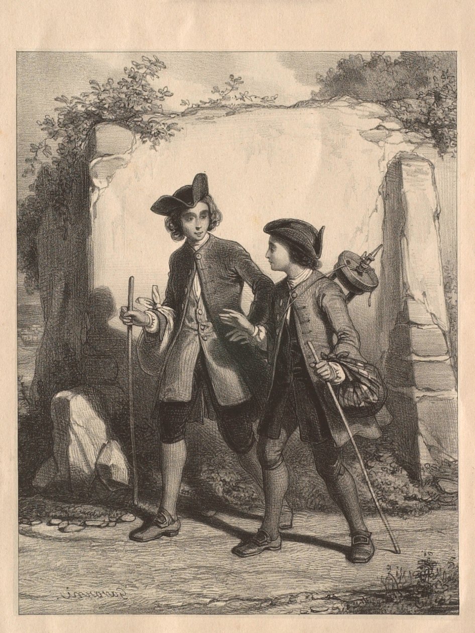 Rousseau und sein Freund Bacle von Paul Gavarni