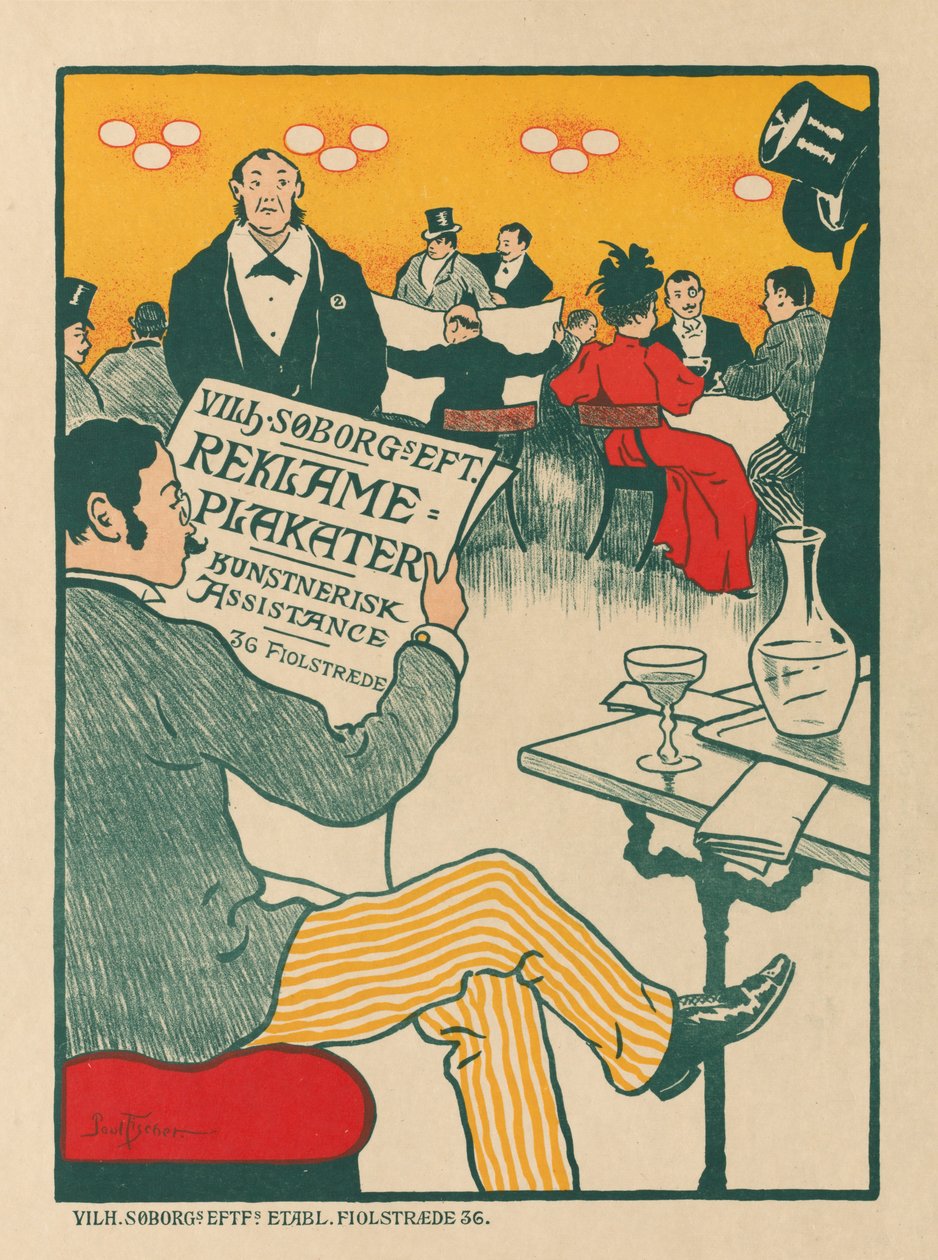 Meister des Plakats: Plakat für die Ausstellung künstlerischer Plakate von Wilhelm Söborg, ca. 1895 von Paul Gustav Fischer