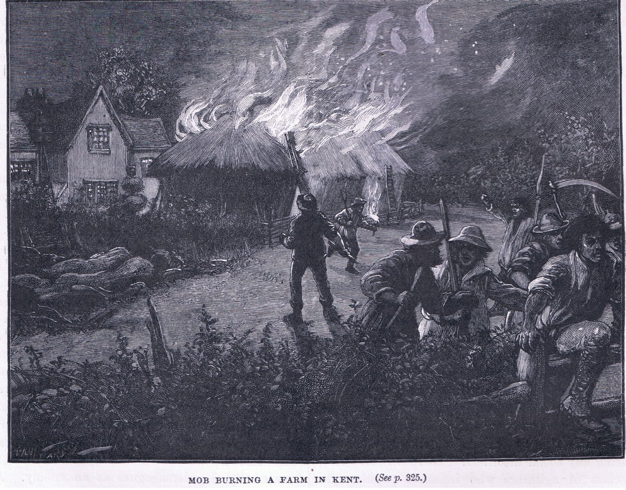 Mob brennt eine Farm in Kent, 1830 von Paul Hardy