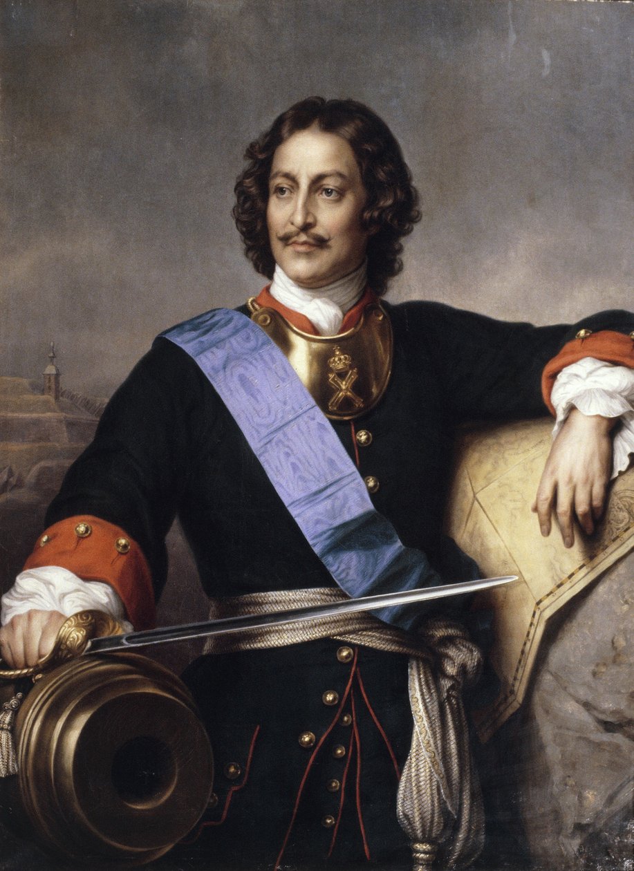 Porträt von Kaiser Peter I. der Große 1672-1725 von Paul Delaroche