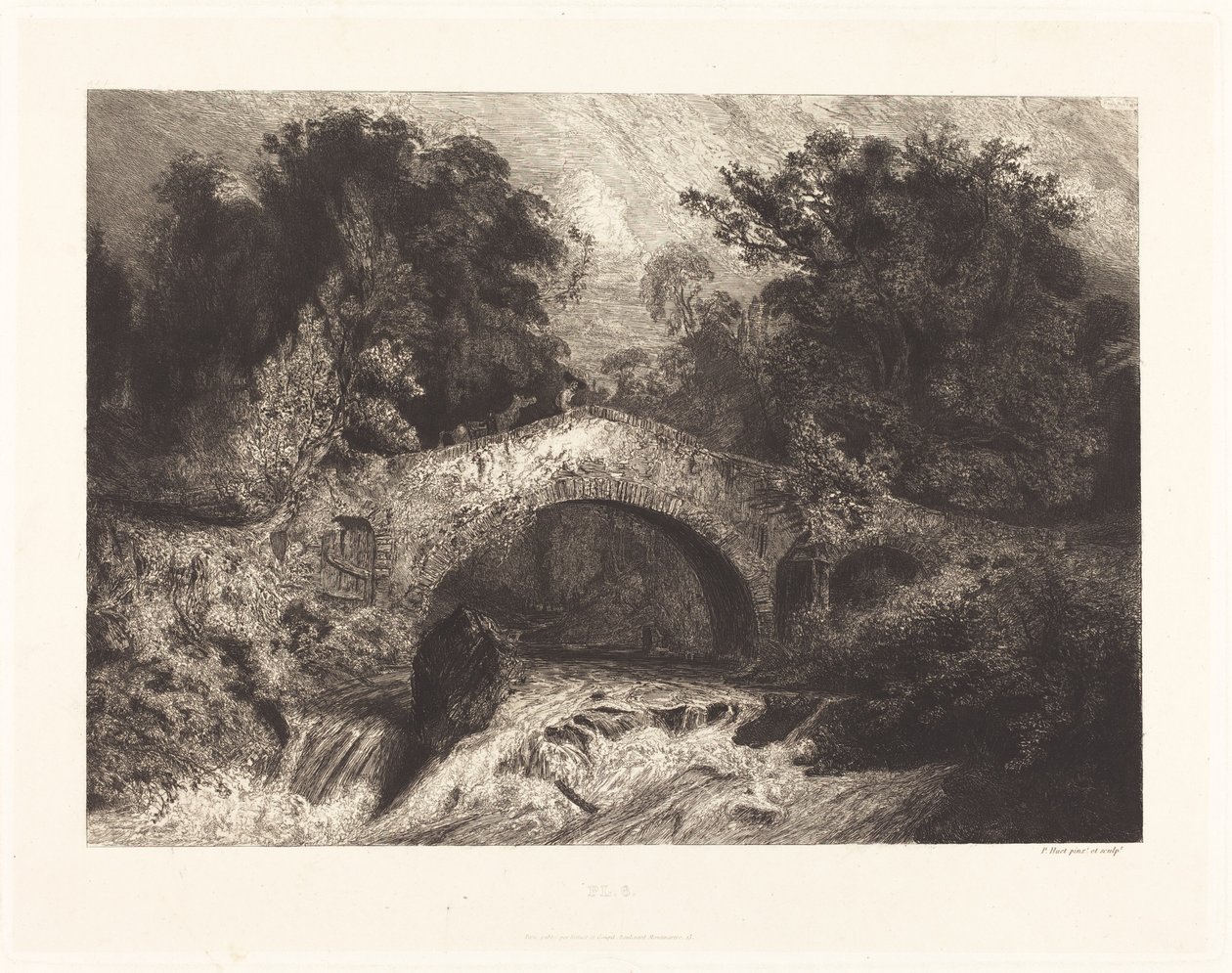Eine Brücke in der Auvergne von Paul Huet