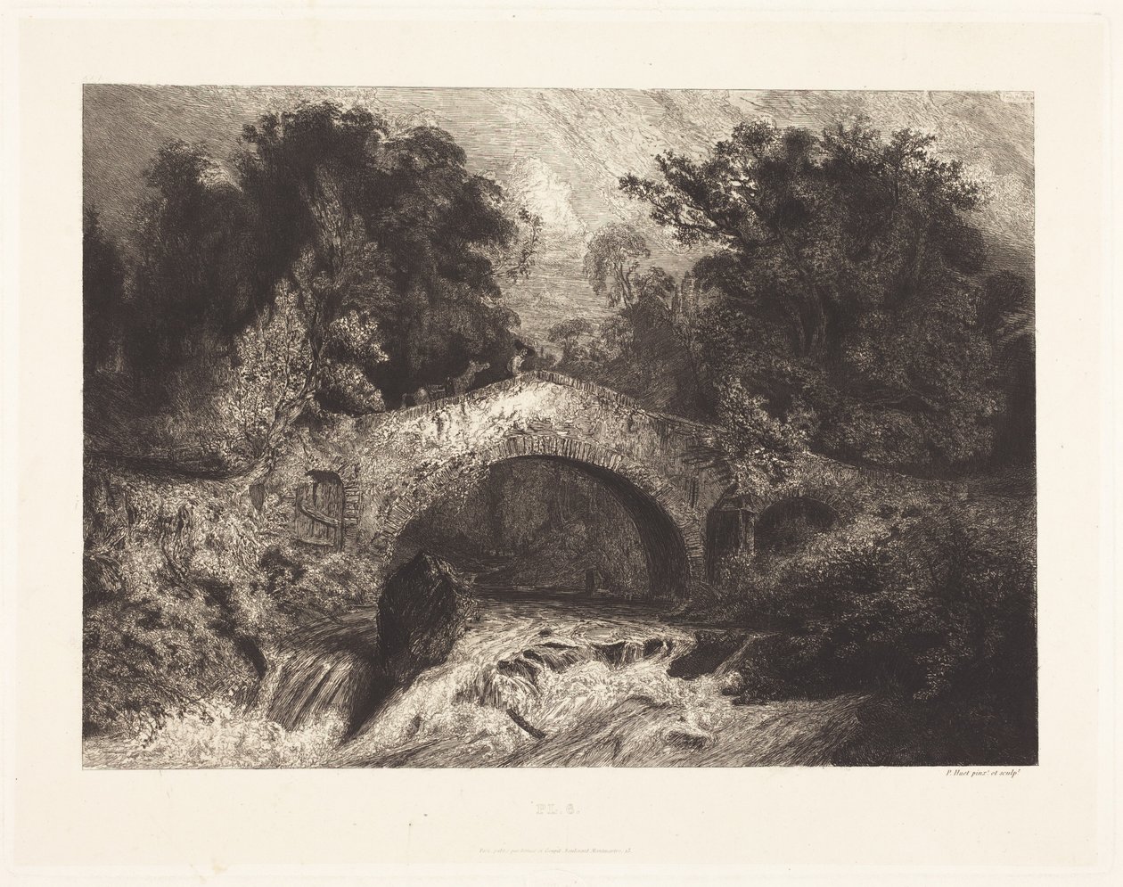 Eine Brücke in der Auvergne von Paul Huet