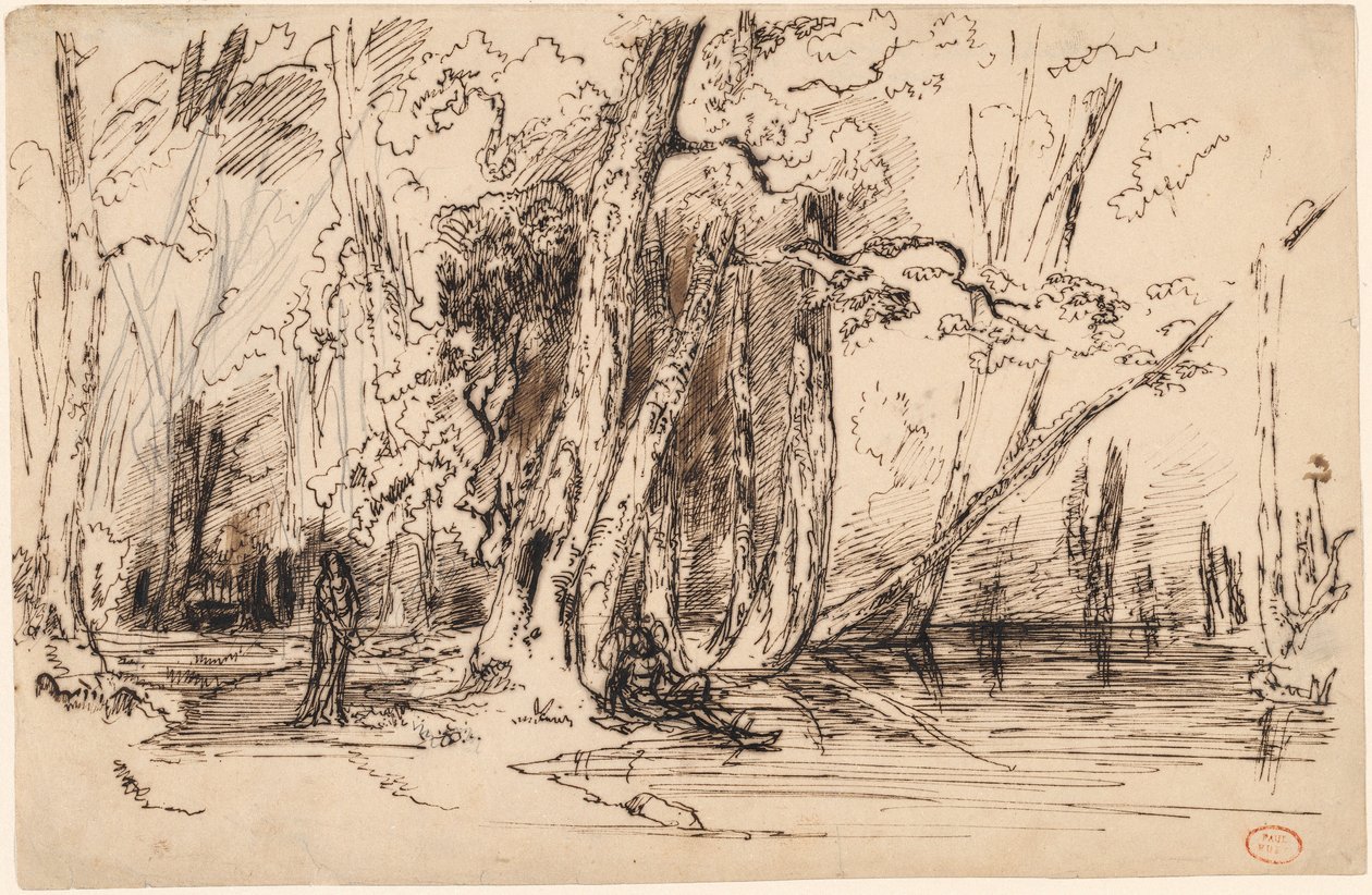Überschwemmung im Wald der Île Séguin von Paul Huet