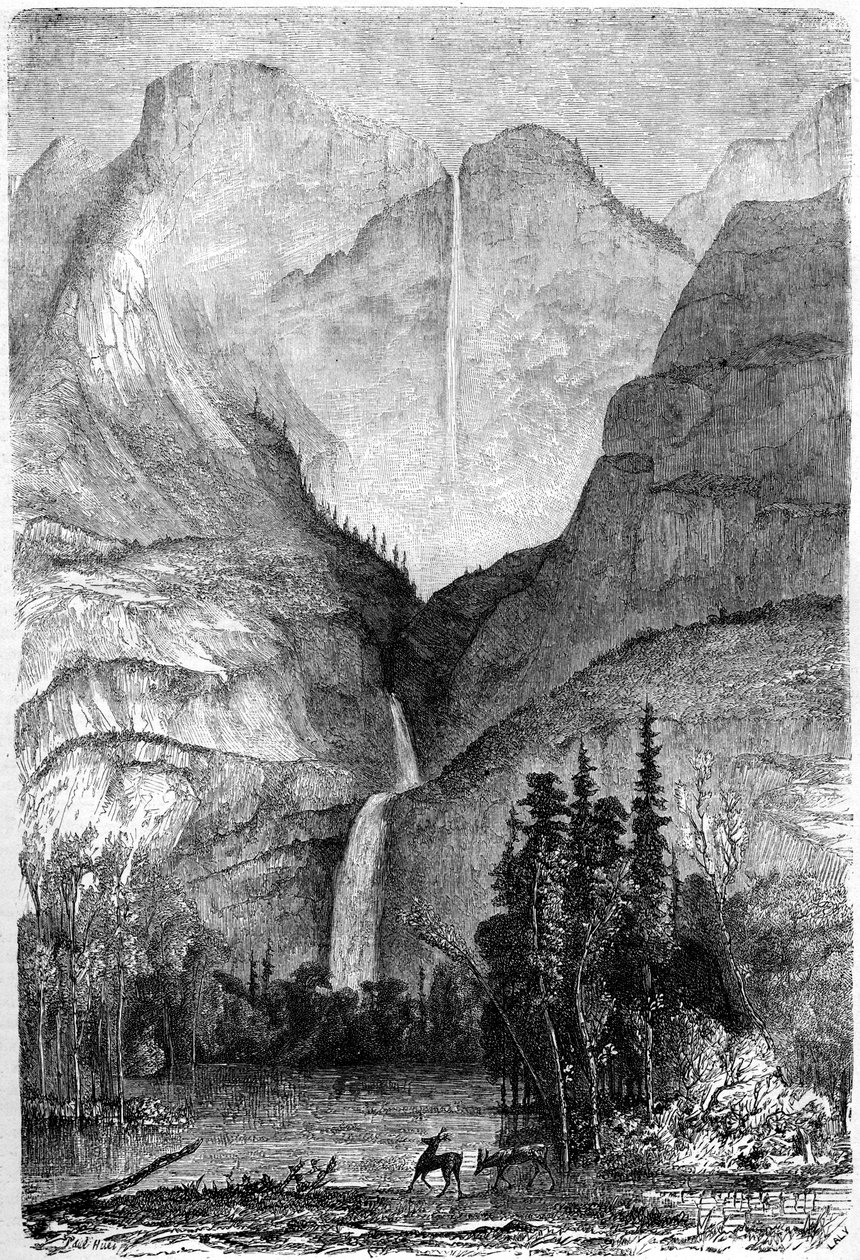 Yosemite-Fälle, Kalifornien, 19. Jahrhundert von Paul Huet