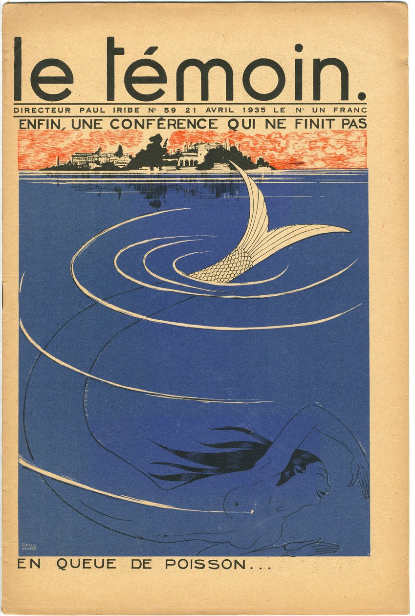 Cover für das Magazin The Temoin, satirisch in Farben, 21. April 1935 von Paul Iribe