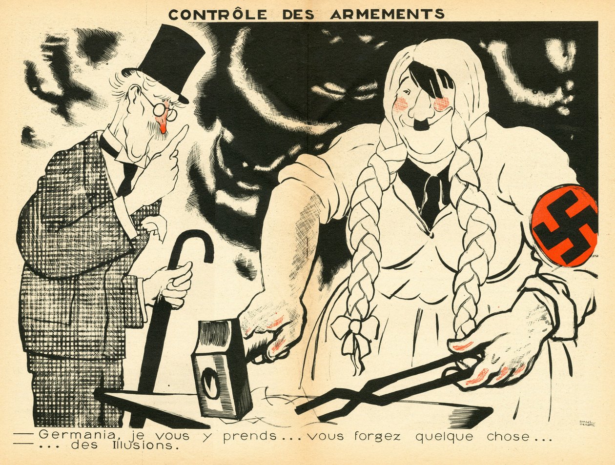 Der Temoin, satirisch in Farben von Paul Iribe