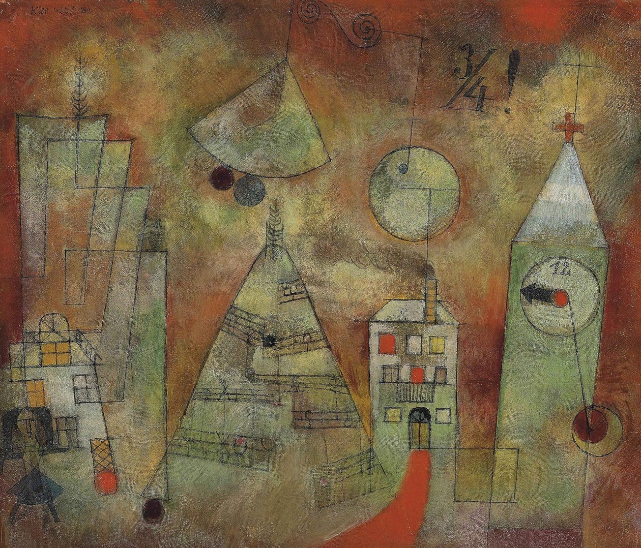Schicksalstunde um Dreiviertel Zwölf, 1922 von Paul Klee