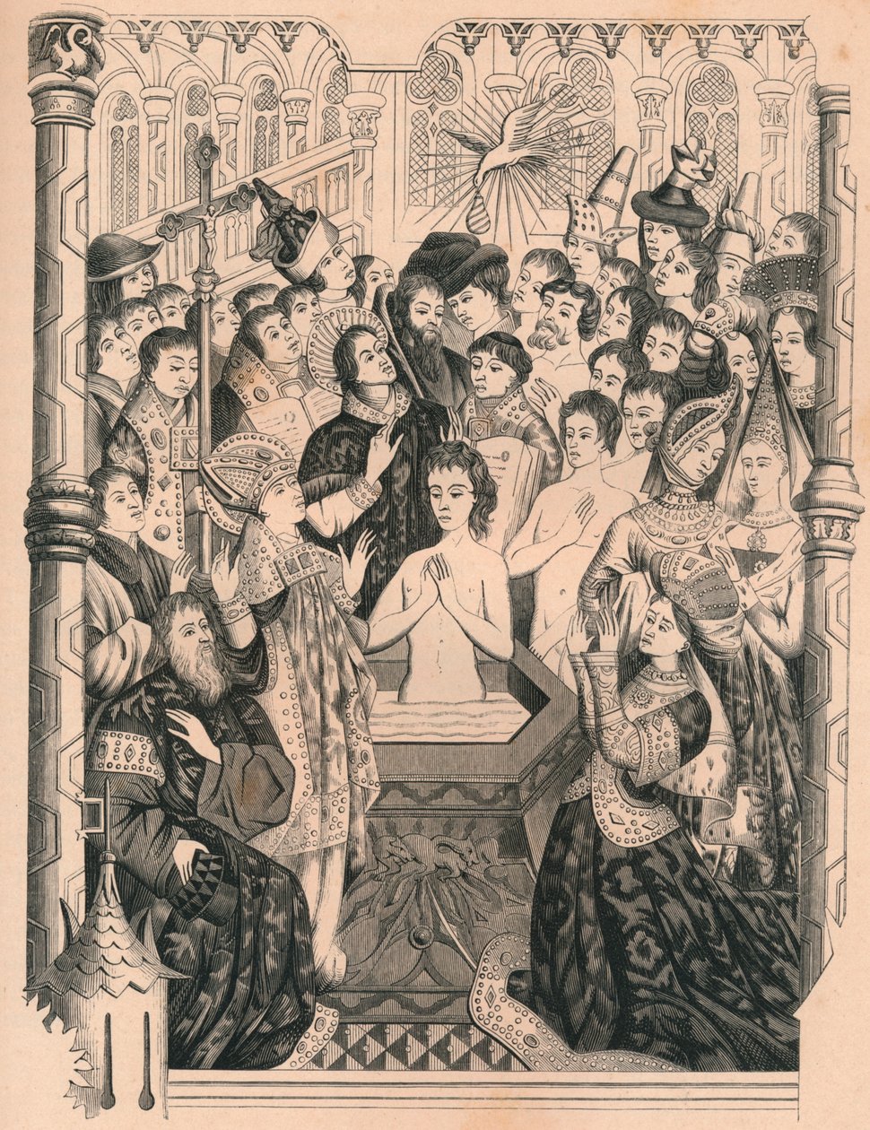 Taufe von König Chlodwig I., 15. Jahrhundert, 1849 von Paul Lacroix