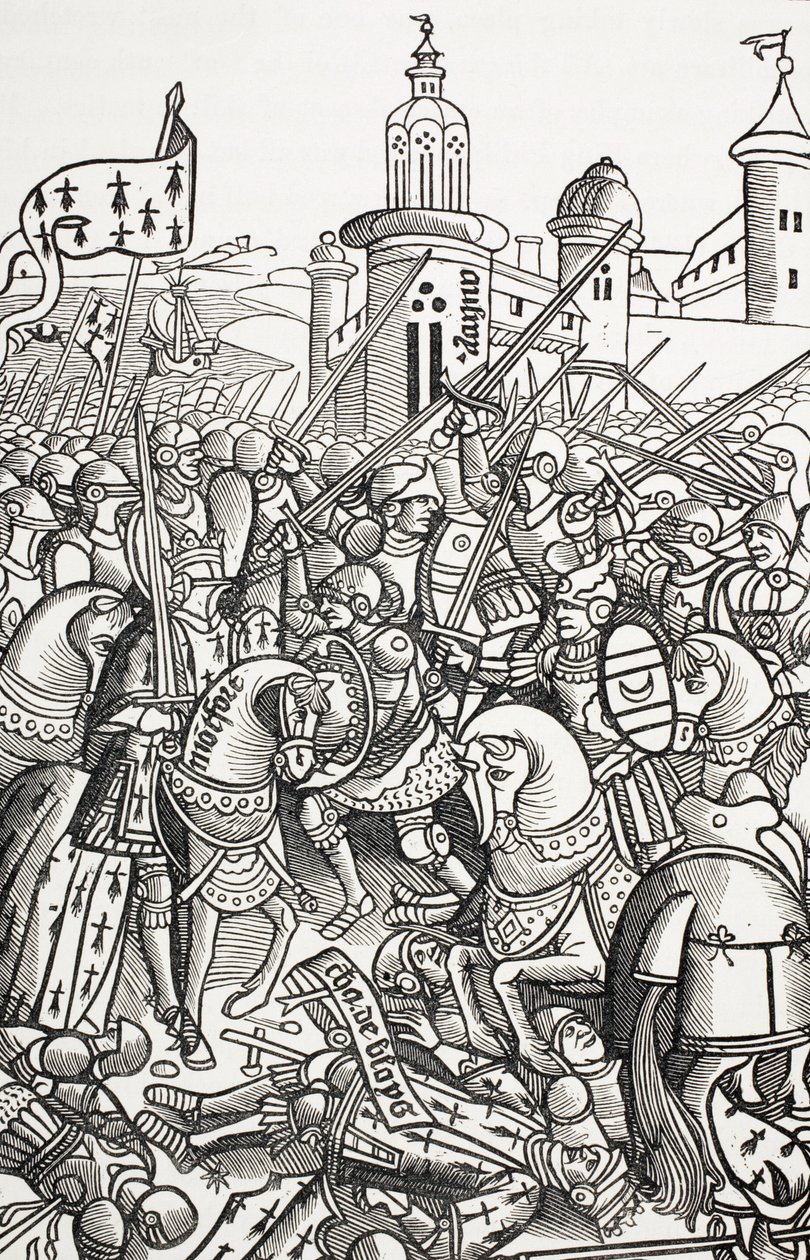 Die Schlacht von Auray, Frankreich, 29. September von Paul Lacroix