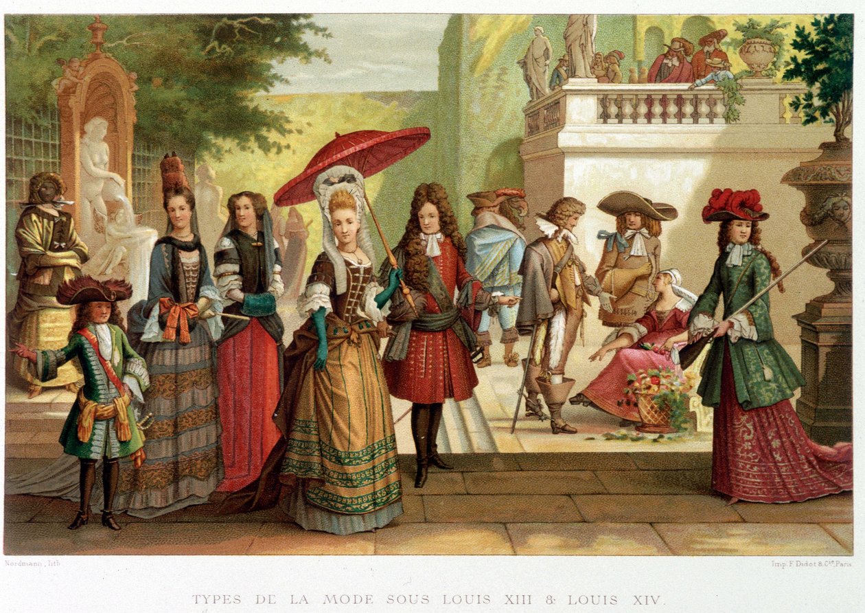 Modetypen unter Ludwig XIII. und Ludwig XIV. - in „17. Jahrhundert - Institutionen: Gebräuche und Kostüme, Frankreich 1590-1700“ von Paul Lacroix von Paul Lacroix