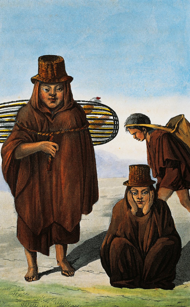 Geflügelhändler, Bettler und Arbeiter, Kolumbien, Gravur von Paul Legrand aus Reisen in die Republik Kolumbien in den Jahren 1822 und 1823, von Gaspard Theodore Mollien, Südamerika von Paul Legrand
