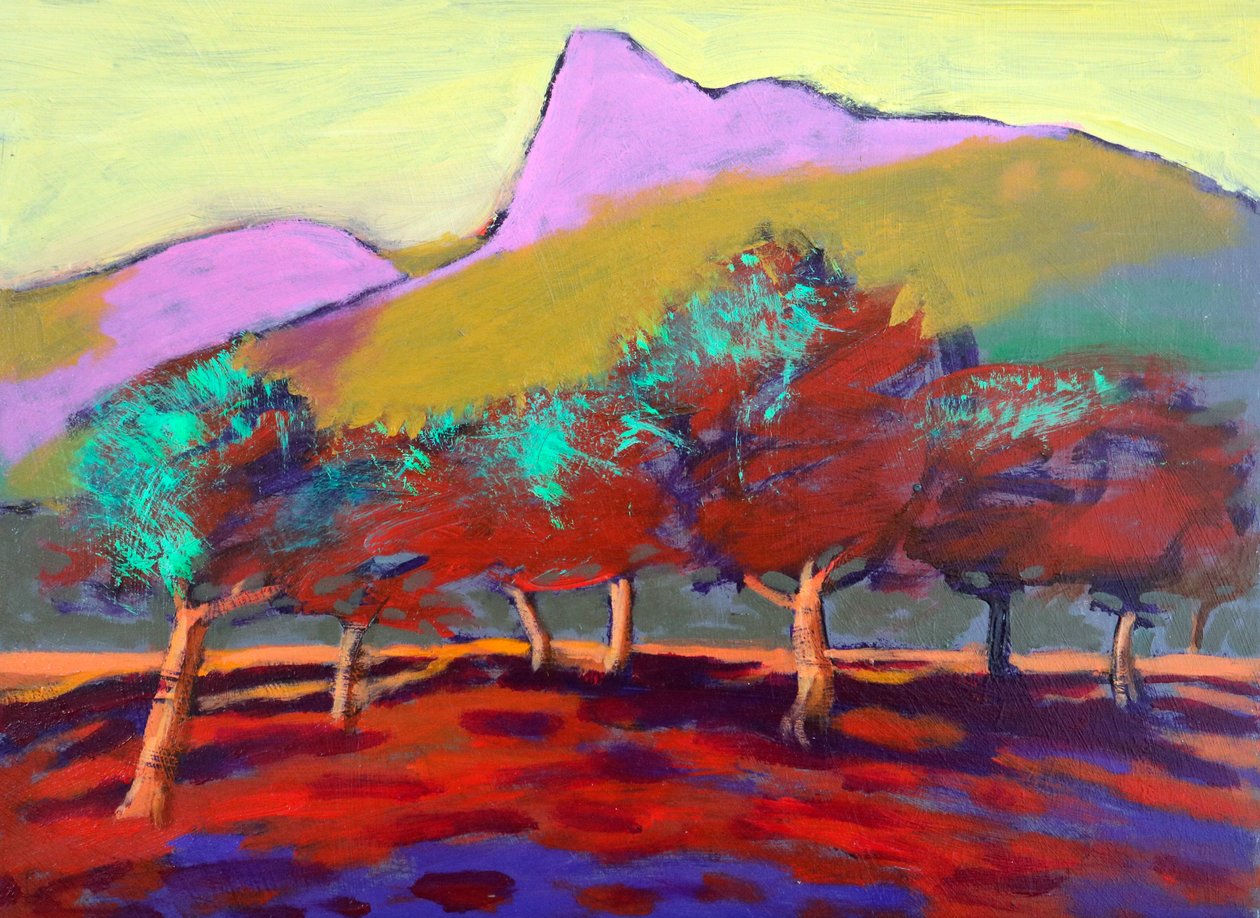 Olive Gelber Himmel, 2024 von Paul Powis