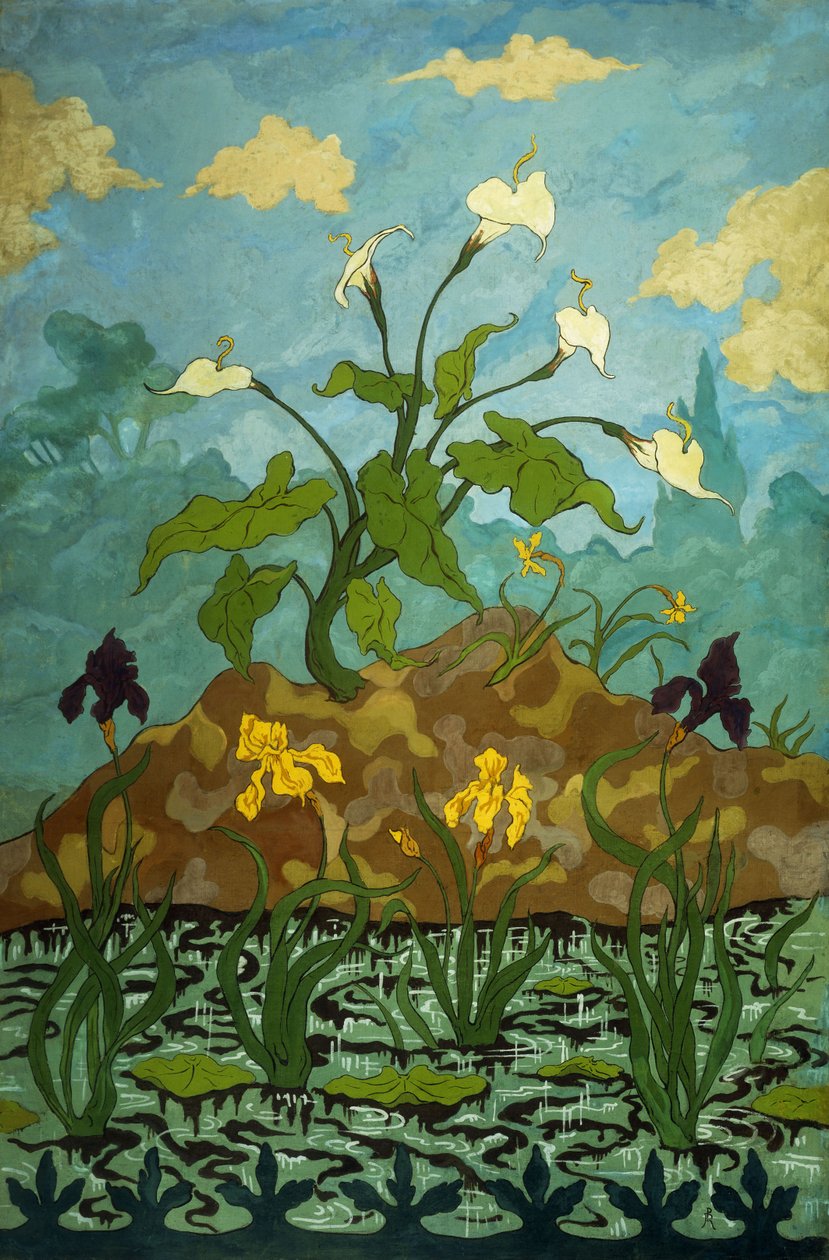 Lilien, violette und gelbe Schwertlilien, 1899 von Paul Elie Ranson