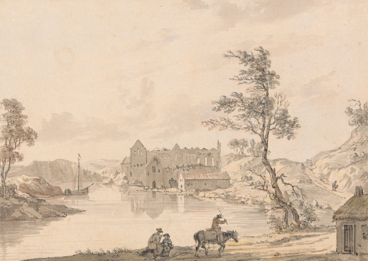 Askeaton Abbey bei Limerick, Irland am Fluss Deel von Paul Sandby