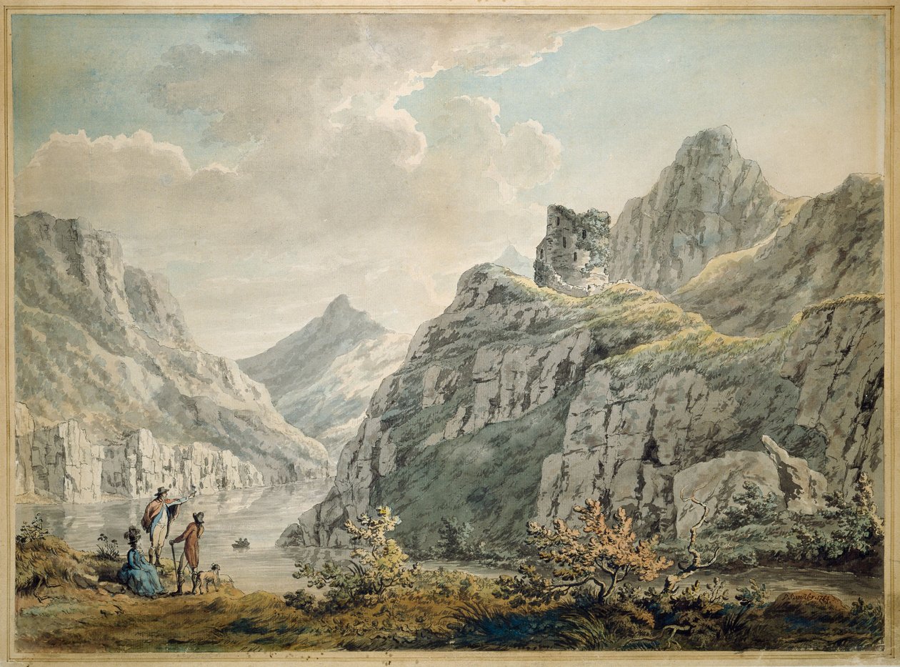 Dolbardarn Castle und Llanberris See, 1764 von Paul Sandby