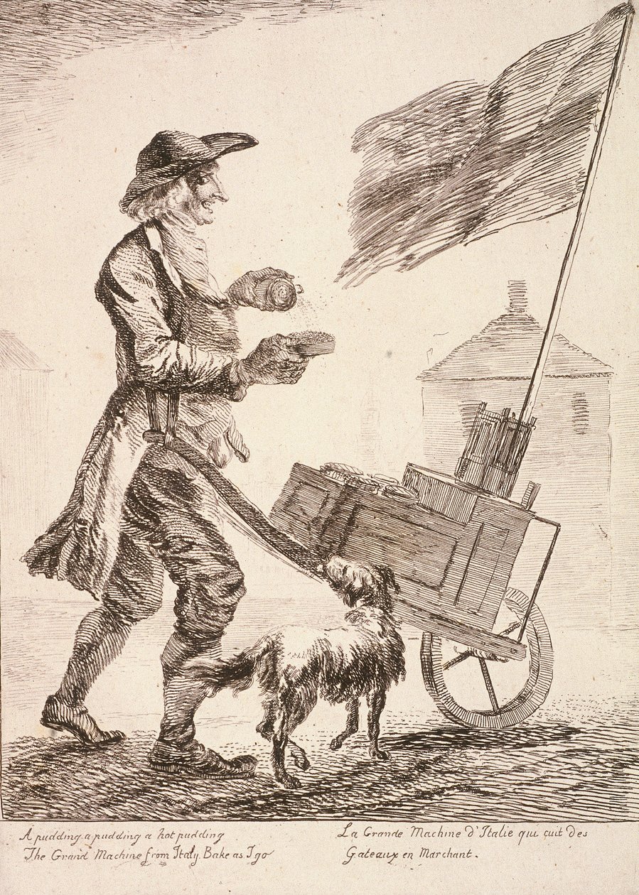 Puddingverkäufer, Rufe von London, 1760 von Paul Sandby