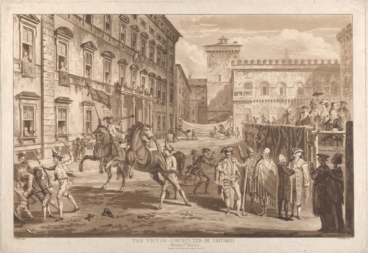 Der Sieger im Triumph geführt von Paul Sandby