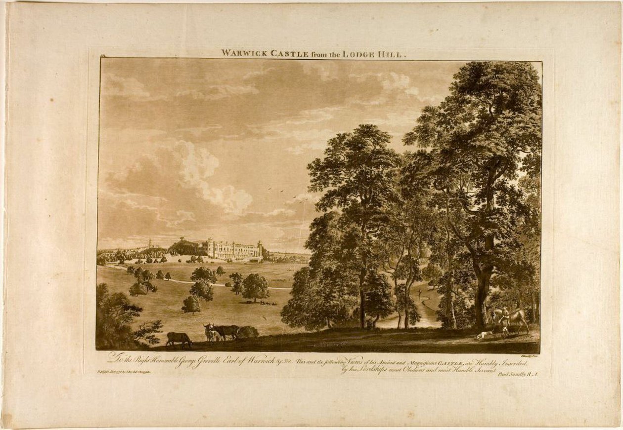 Warwick Castle vom Lodge Hill, Platte 1 von Paul Sandby