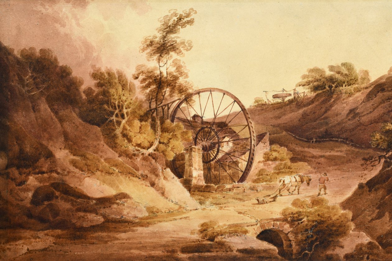 Großes Rad, Broseley Shropshire, um 1803 von Paul Sandby Munn