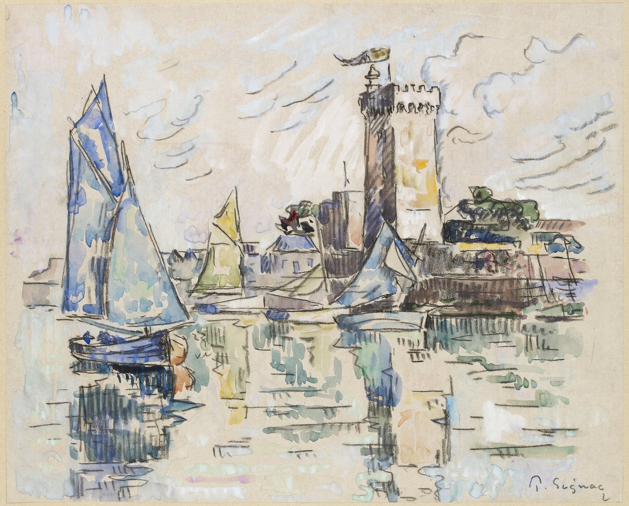 Blick auf den Hafen von Les Sables-d