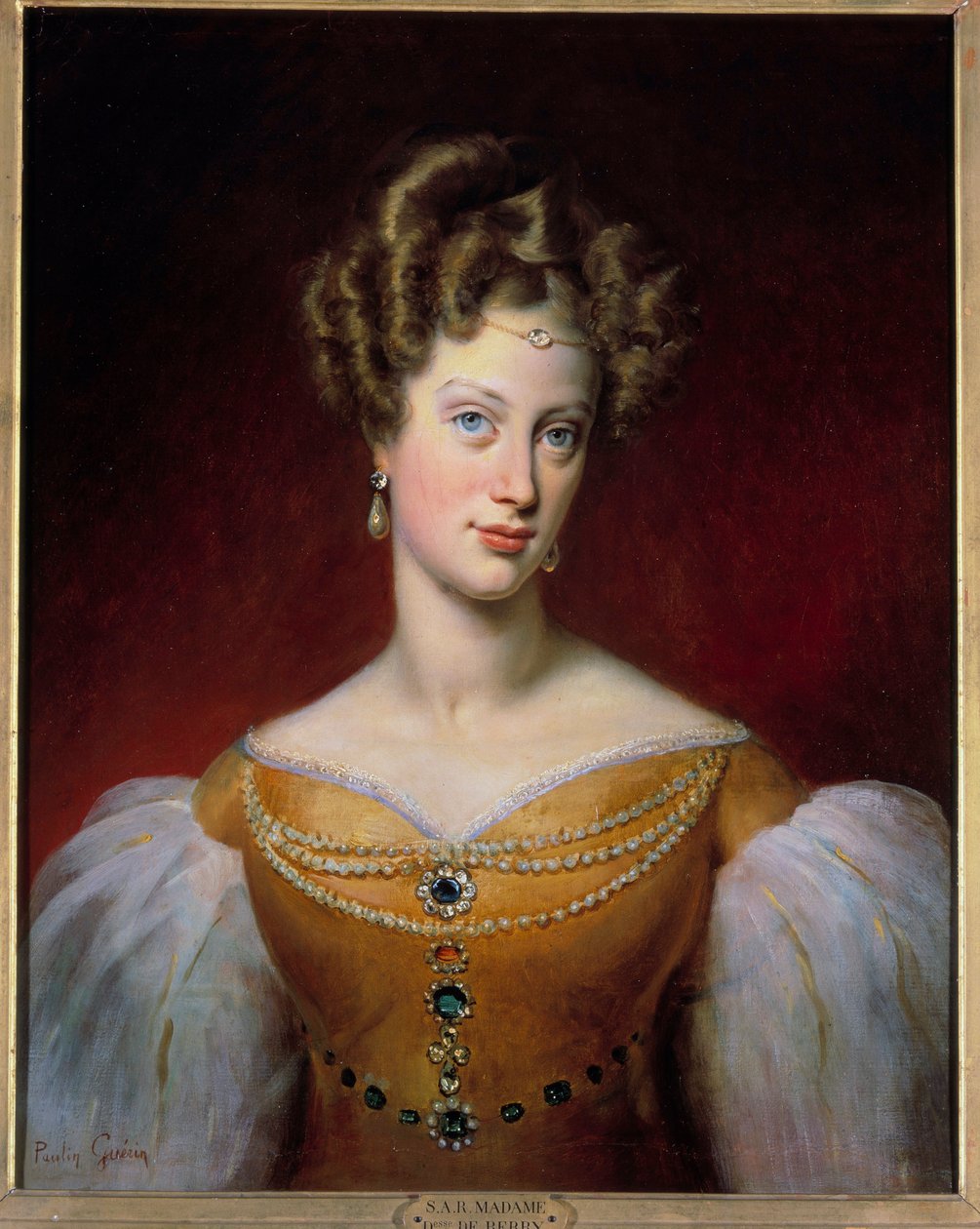 Porträt von Marie Caroline, Prinzessin von Bourbon - Sizilien und Herzogin von Berry (1798-1870) von Paulin Jean Baptiste Guerin