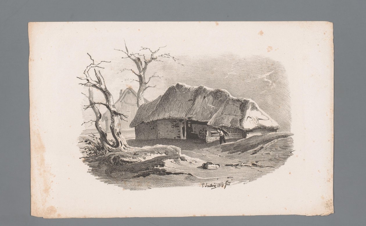 Ansicht einer Scheune (Anfänge der Landschaften, Serie) von Paulus Lauters