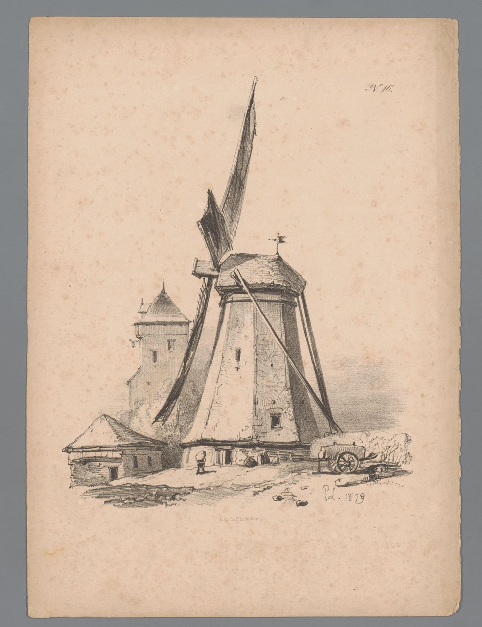 Ansicht einer Windmühle von Paulus Lauters