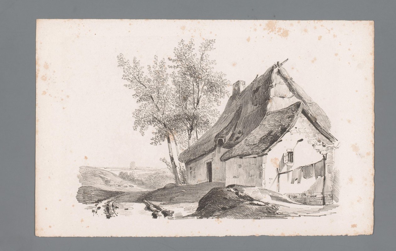 Landschaft mit Landweg und Haus von Paulus Lauters