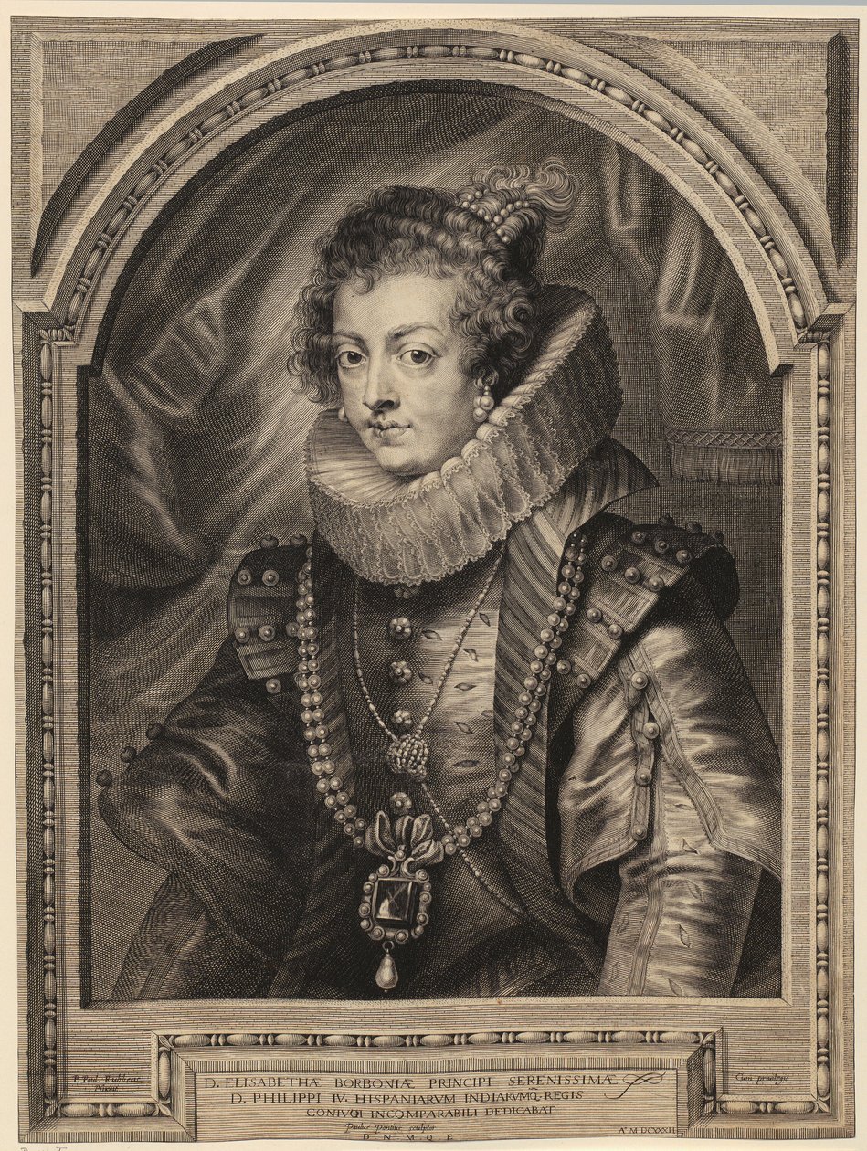 Porträt der Königin Elisabeth von Bourbon [Isabel de Borbón y Médicis] von Paulus Pontius